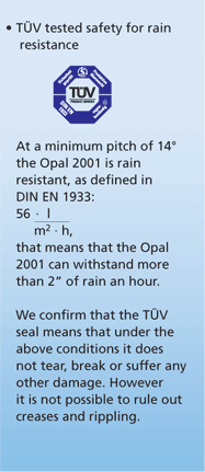 TUV tested safety for rain resistance